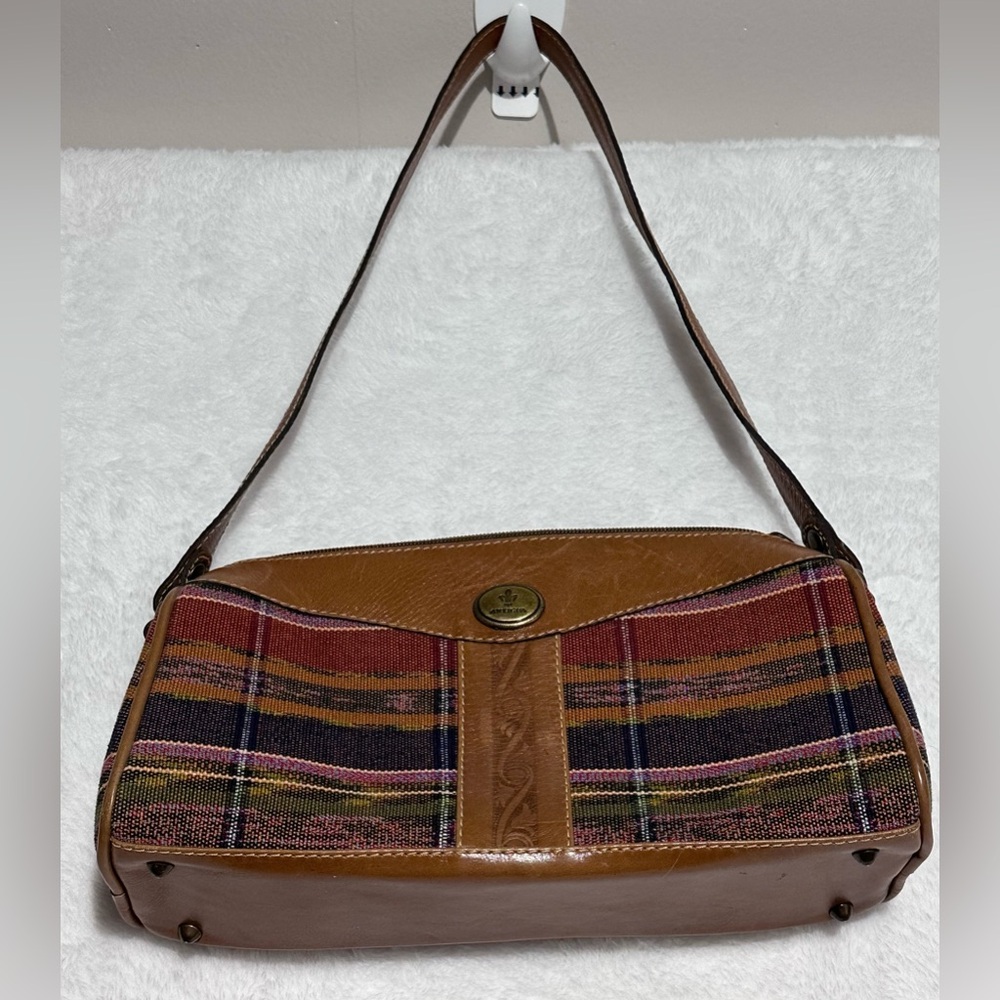 Antigua Pro Cuero Guatemala Woven Tapestry & Leather Handbag